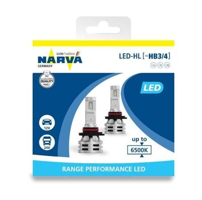 Лампа светодиодная NARVA HB3/HB4 Range Performance LED 6500К 12/24V (2шт) 180383000