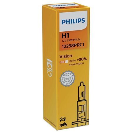 Лампа галоген Philips Н1 12v 55w Vision +30%  12258PRC1