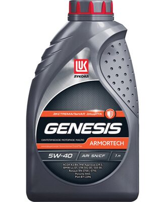 Масло моторное Лукойл GENESIS ARMORTECH 5w40 SN/CF A3/B4 (1л) синт.   258628