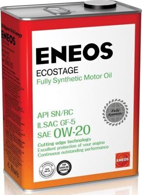 Масло моторное ENEOS ECOSTAGE 0w20 SN (4л) синт. (металл.)