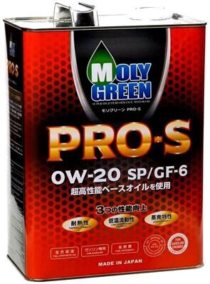 Масло моторное MOLY GREEN PRO-S 0w20 SP/GF-6A (4л) синт.