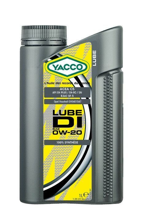 Масло моторное YACCO LUBE DI 0w20 SP-RC/GF-6A C5/C6 (1л) синт.