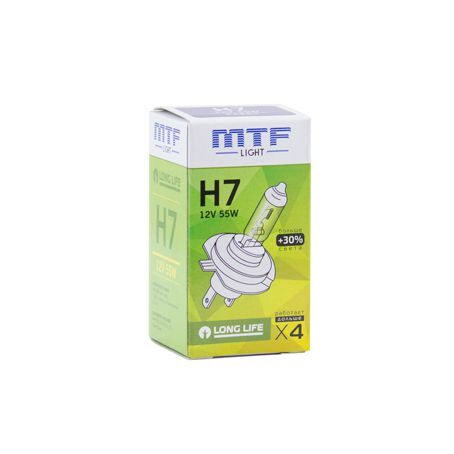 Лампа галоген MTF H7 12/55W  Light Standart+30%  HS1207