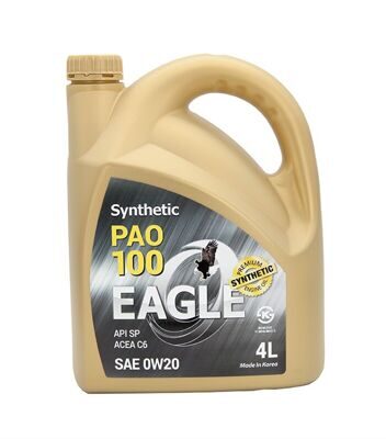 Масло моторное EAGLE PAO 100% Synthetic 0w20 SP С6/C5-21 (4л) синт.