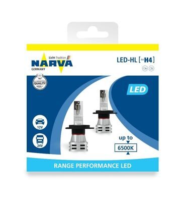 Лампа светодиодная NARVA H4 Range Performance LED 6500К 12/24V (2шт) 180323000