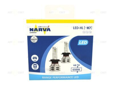 Лампа светодиодная NARVA H7 Range Performance LED 6500К 12/24V (2шт) 180333000