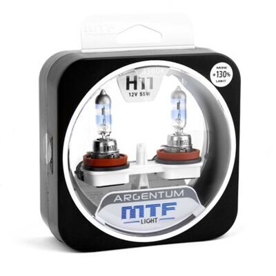 Лампа галоген MTF H11 Light Argentum 12/55W +130% (2шт) 3300k