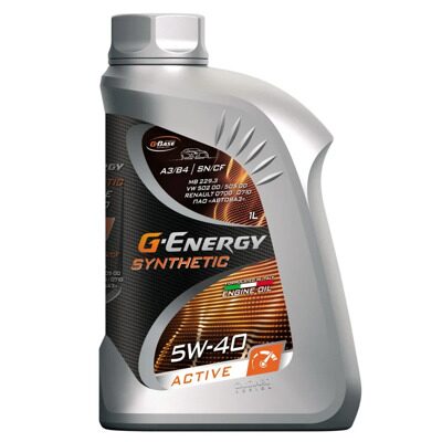 Масло моторное G-ENERGY SYNTHETIC ACTIVE 5w40 A3/B4 SN/CF (1л) синт.